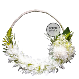 Ivory Floral Hoop