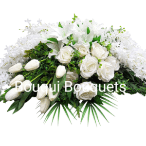 Double Spray Ivory Cemetry/Casket Bouquet