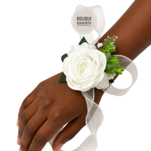 Ivory Artificial Flower Wrist Corsage