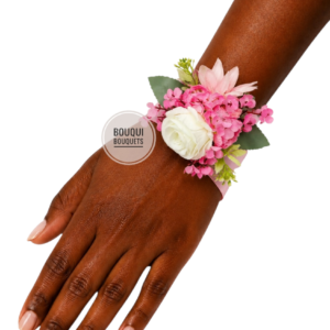 Pink Flower Wristlet