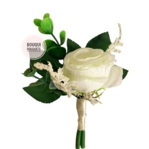 Ivory Artificial Flower Boutonniere
