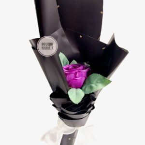 Purple single stem gift bouquet1